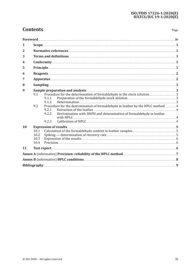 ISO/FDIS 17226-1:Version 14-nov-2020 - Leather -- Chemical determination of formaldehyde content