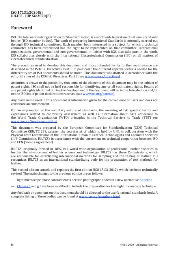 ISO 17131:2020 ISO 17131:2020 - Leather -- Identification of leather with microscopy - Page 4 preview