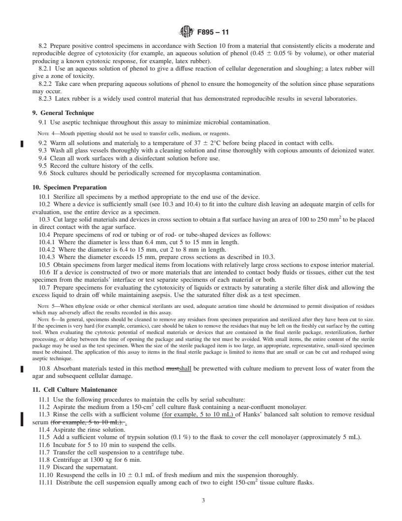 REDLINE ASTM F895-11 - Standard Test Method for  Agar Diffusion Cell Culture Screening for Cytotoxicity