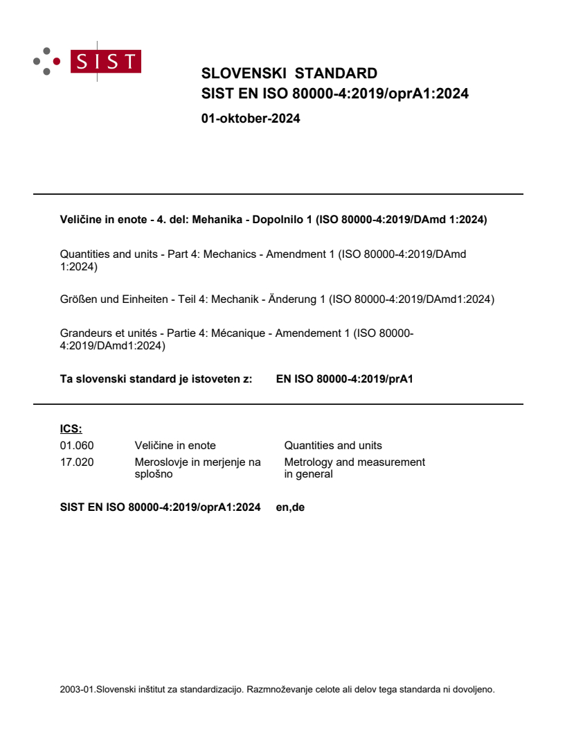 EN ISO 80000-4:2019/oprA1:2024