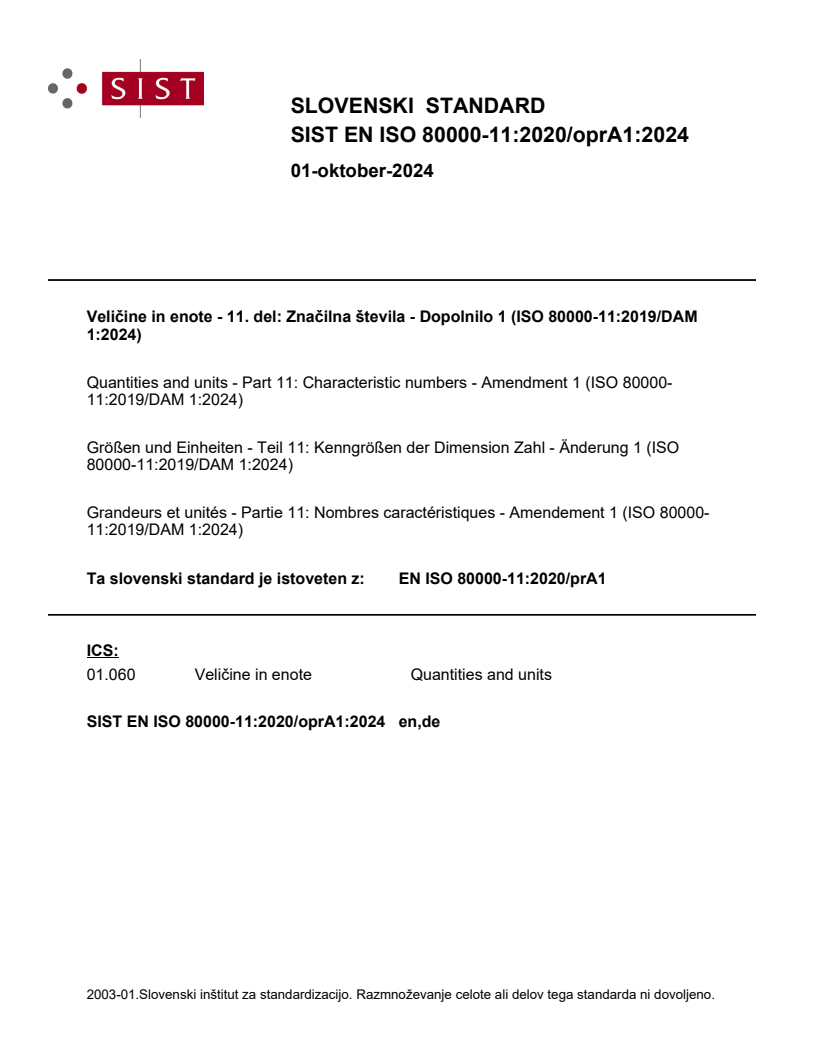 EN ISO 80000-11:2020/oprA1:2024