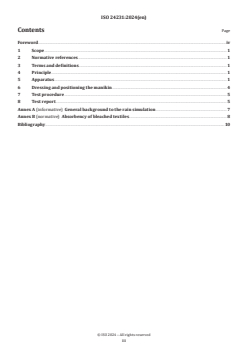 ISO 24231:2024 ISO 24231:2024 - Protective clothing — Protection against rain — Test method for ready-made garments against high-energy droplets from above
Released:18. 04. 2024 - Page 3 preview