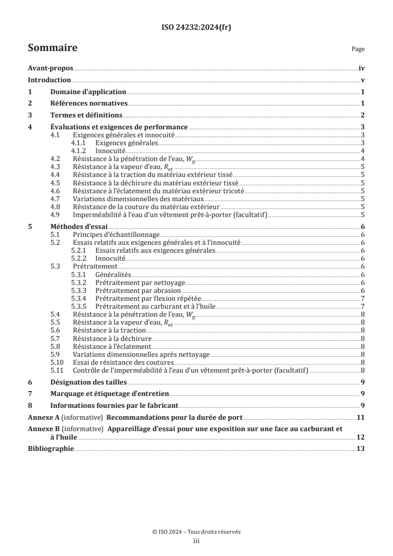 ISO 24232:2024 - Habillement de protection — Protection contre la pluie
Released:11. 10. 2024