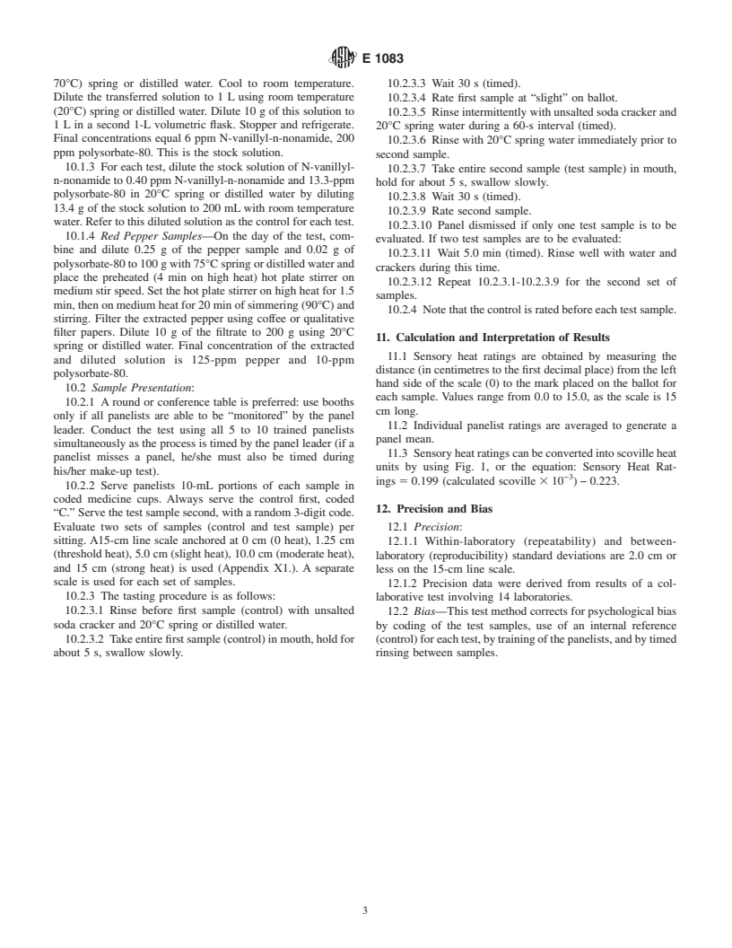 ASTM E1083-00 - Standard Test Method for Sensory Evalution of Red Pepper Heat