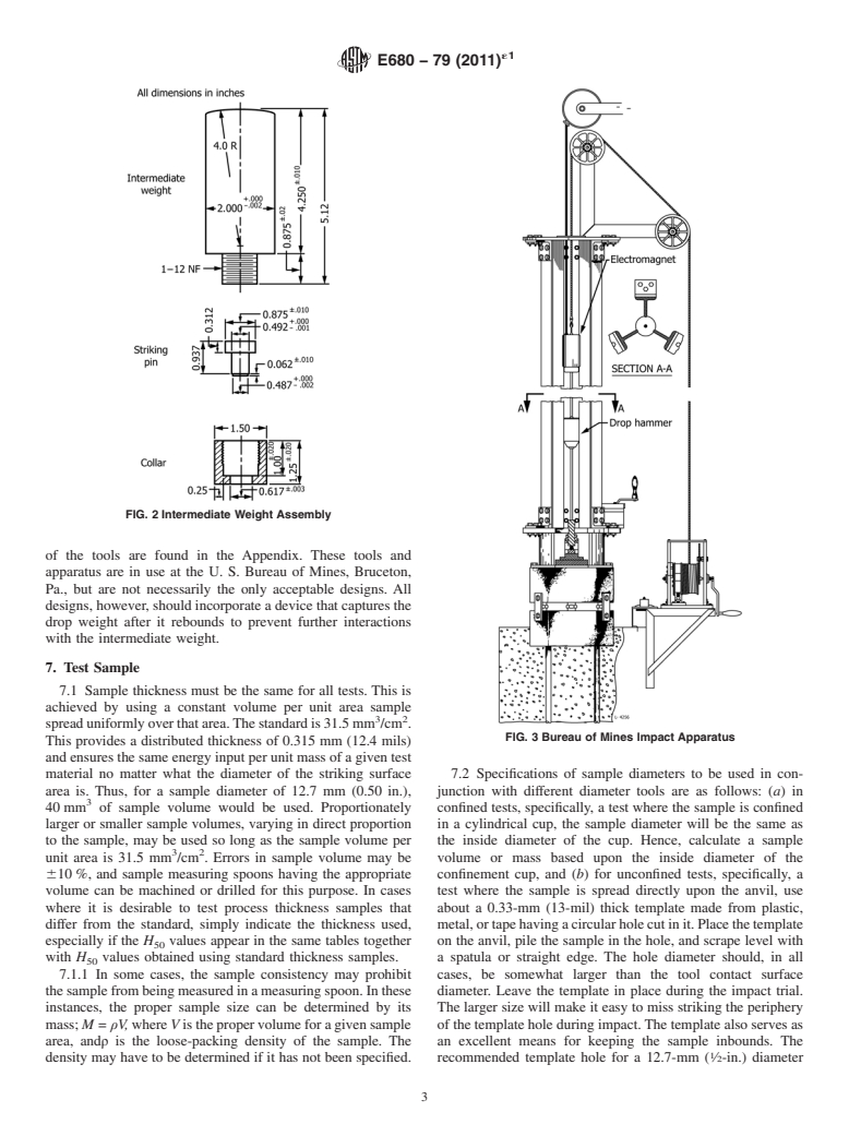 ASTM E680-79(2011)e1 - Standard Test Method for  Drop Weight Impact Sensitivity of Solid-Phase Hazardous Materials