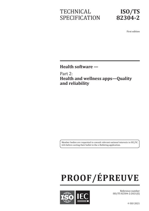 ISO/PRF TS 82304-2 - Health software