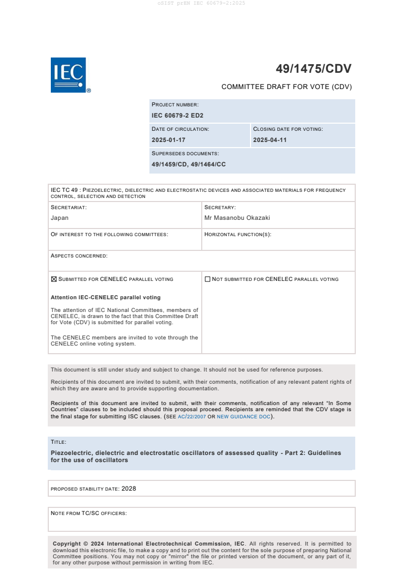FprEN IEC 60679-2:2026 prEN IEC 60679-2:2025 - BARVE - Page 3 preview