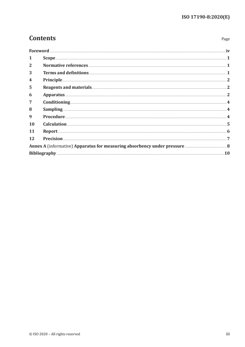 ISO 17190-8:2020 ISO 17190-8:2020 - Urine-absorbing aids for incontinence — Polyacrylate superabsorbent powders — Part 8: Test method for determination of the permeability dependent absorption under pressure of saline solution by gravimetric measurement
Released:10/27/2020
