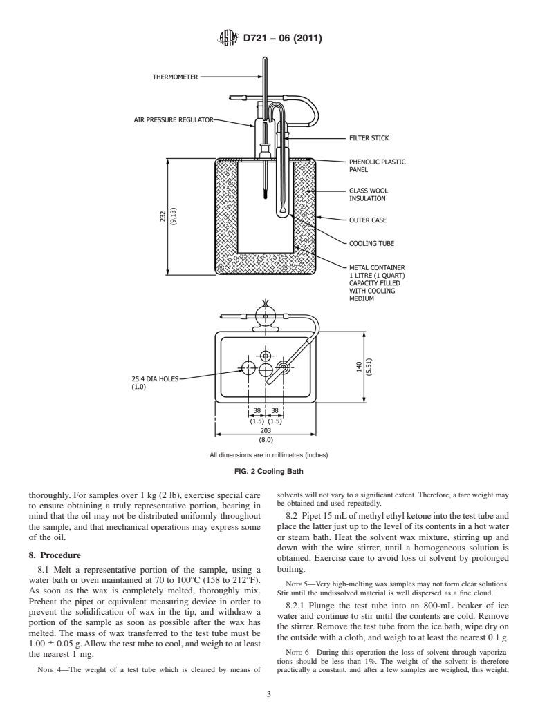 ASTM D721-06(2011) - Standard Test Method for Oil Content of Petroleum Waxes