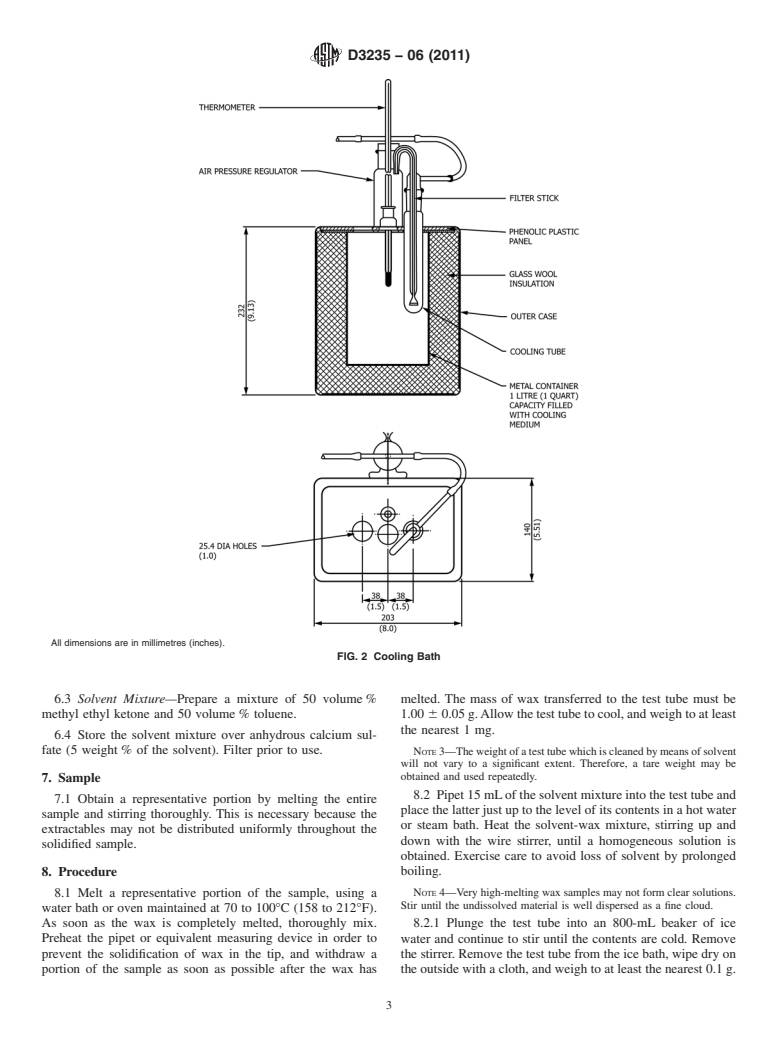 ASTM D3235-06(2011) - Standard Test Method for Solvent Extractables in Petroleum Waxes