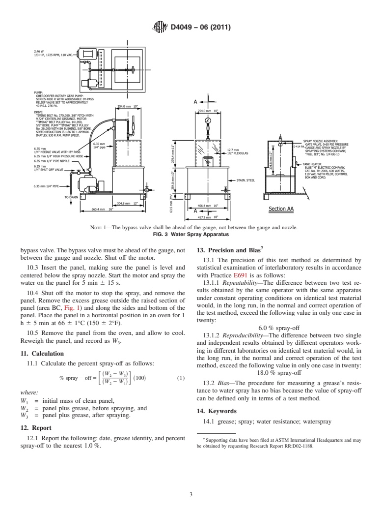 ASTM D4049-06(2011) - Standard Test Method for Determining the Resistance of Lubricating Grease to Water Spray