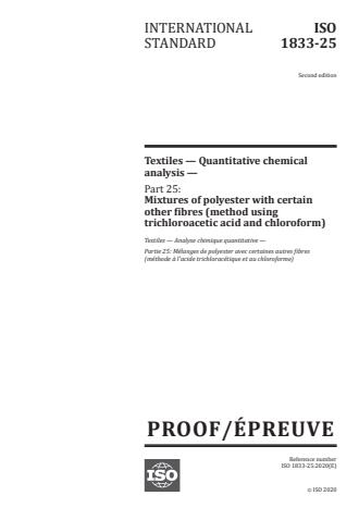 ISO/PRF 1833-25 - Textiles -- Quantitative chemical analysis