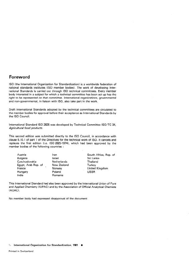 SIST ISO 2825:1997 ISO 2825:1981 - Spices and condiments -- Preparation of a ground sample for analysis - Page 2 preview