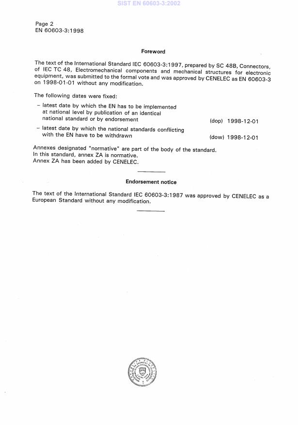 SIST EN 60603-3:2002 SIST EN 60603-3:2002 - Page 4 preview