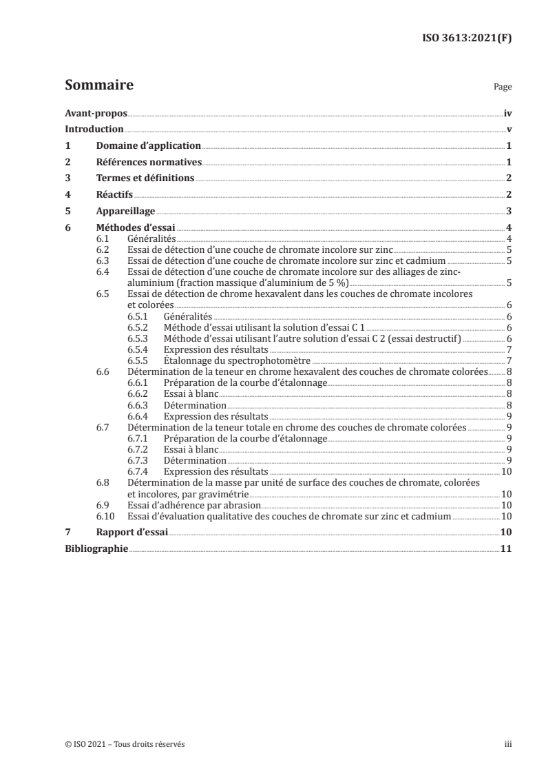 ISO 3613:2021 - Revêtements métalliques et autres revêtements inorganiques — Couches de conversion au chromate sur zinc, cadmium et alliages d'aluminium-zinc et de zinc-aluminium — Méthodes d'essai
Released:5/10/2021