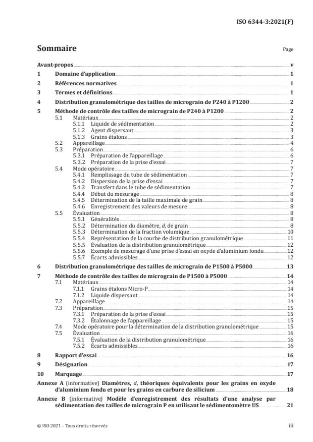 ISO 6344-3:2021 - Abrasifs appliqués -- Détermination et désignation de la distribution granulométrique
