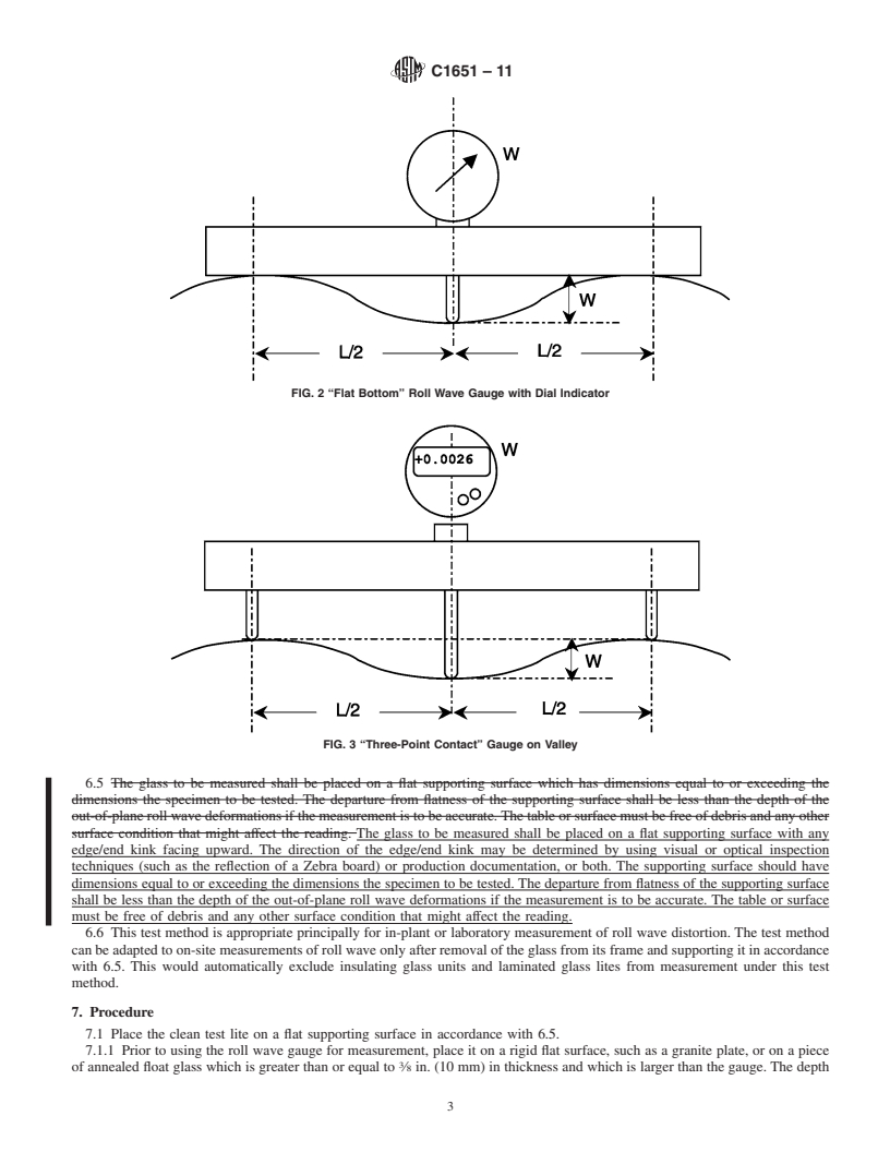 REDLINE ASTM C1651-11 - Standard Test Method for Measurement of Roll Wave Optical Distortion in Heat-Treated Flat Glass