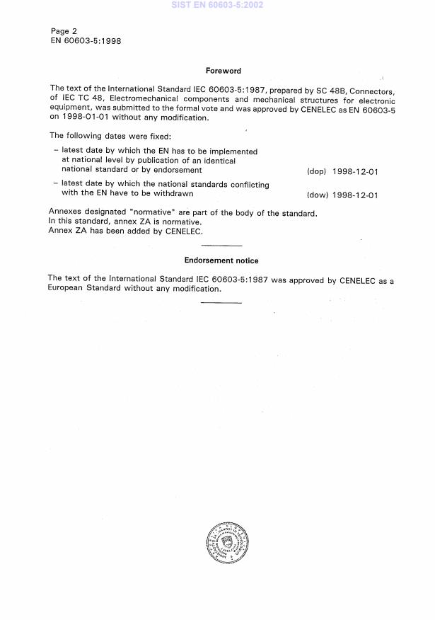 EN 60603-5:1998 EN 60603-5:2002 - Page 4 preview