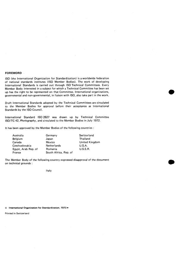 ISO 2827:1973 ISO 2827:1973 - Photography -- Determination of the light output of electronic flash equipment - Page 2 preview