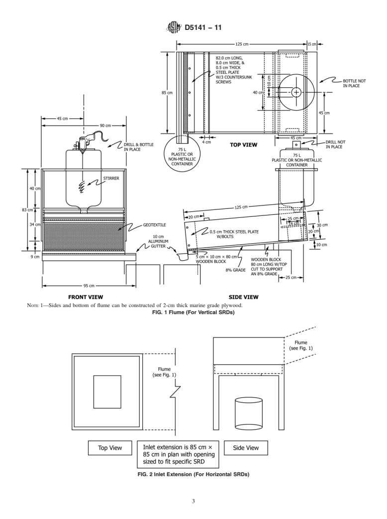 ASTM D5141-11 - Standard Test Method for Determining Filtering Efficiency and Flow Rate of the Filtration Component of a Sediment Retention Device