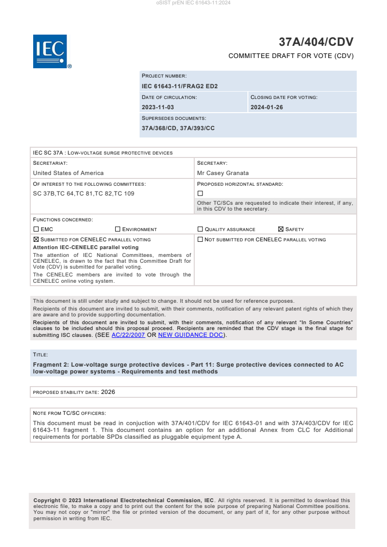 prEN IEC 61643-11:2024 - BARVE