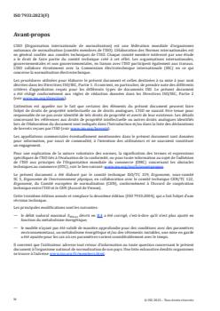 ISO 7933:2023 - Ergonomie des ambiances thermiques — Détermination analytique et interprétation de la contrainte thermique fondées sur le calcul de l'astreinte thermique prévisible
Released:27. 07. 2023 - Page 4 preview