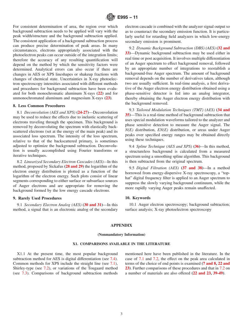 ASTM E995-11 - Standard Guide for Background Subtraction Techniques in Auger Electron Spectroscopy and X-Ray Photoelectron Spectroscopy