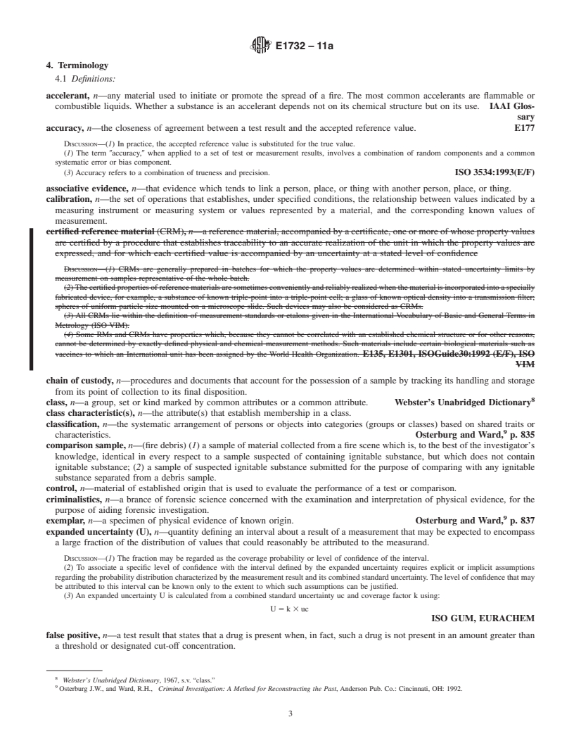 REDLINE ASTM E1732-11a - Standard Terminology  Relating to Forensic Science