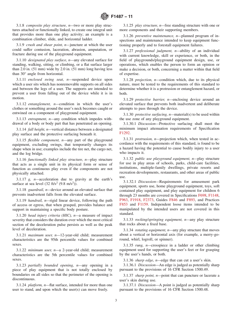 ASTM F1487-11 - Standard Consumer Safety Performance Specification for  Playground Equipment for Public Use