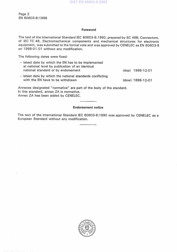 EN 60603-8:1998 EN 60603-8:2002 - Page 4 preview