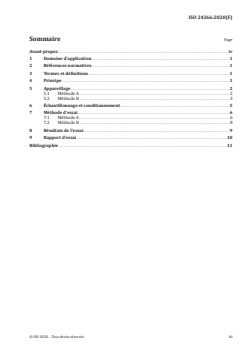 ISO 24266:2020 - Chaussures — Méthodes d'essai pour toute la chaussure — Durabilité vis-à-vis de la flexion
Released:11/6/2020 - Page 3 preview