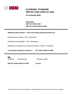 EN 13445-4:2021+A1:2023 EN 13445-4:2021+A1:2023 - Page 1 preview