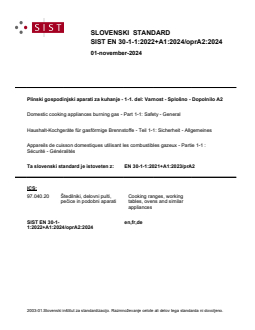 EN 30-1-1:2022+A1:2024/oprA2:2024 - BARVE - Page 1 preview