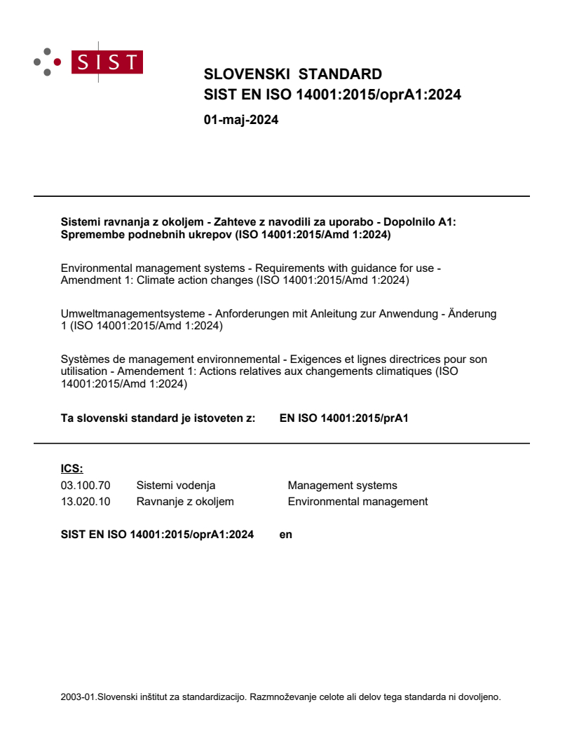 EN ISO 14001:2015/oprA1:2024