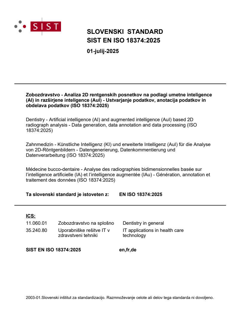EN ISO 18374:2025