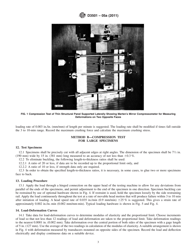 REDLINE ASTM D3501-05a(2011) - Standard Test Methods for  Wood-Based Structural Panels in Compression