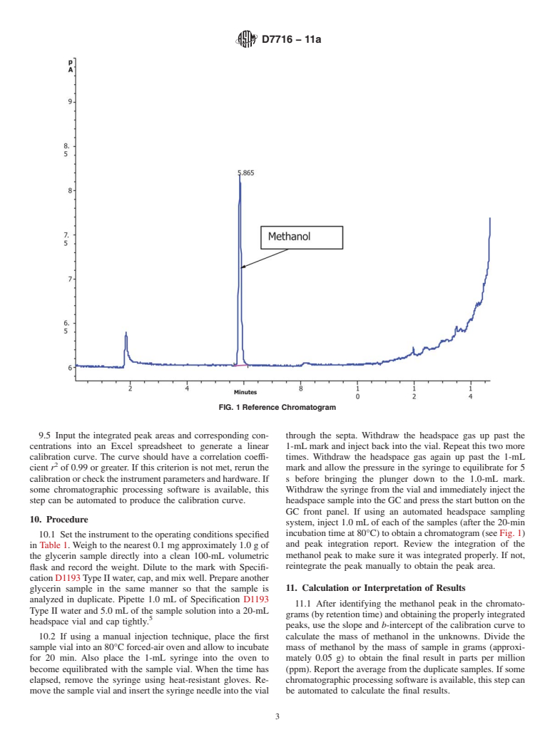 ASTM D7716-11a - Standard Test Method for Determination of Residual Methanol in Glycerin by Gas Chromatography