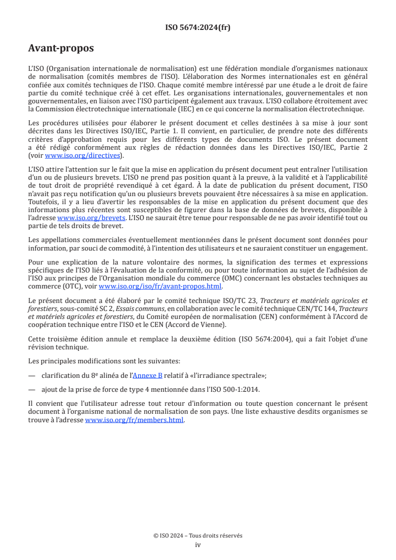 ISO 5674:2024 ISO 5674:2024 - Tracteurs et matériels agricoles et forestiers — Protecteurs d'arbres de transmission à cardans de prise de force (p.d.f) — Essais de résistance mécanique et d'usure et critères d'acceptation
Released:12/6/2024 - Page 4 preview