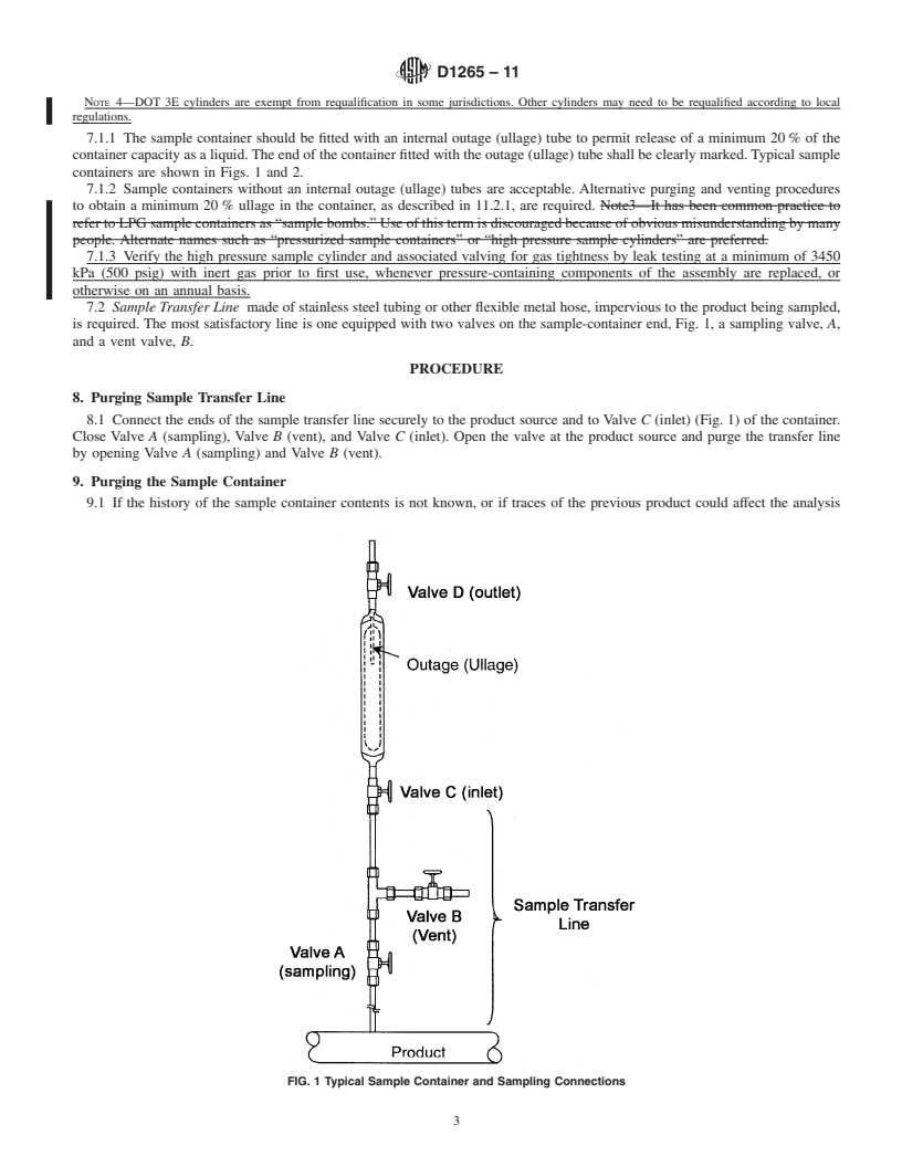 REDLINE ASTM D1265-11 - Standard Practice for Sampling Liquefied Petroleum (LP) Gases, Manual Method