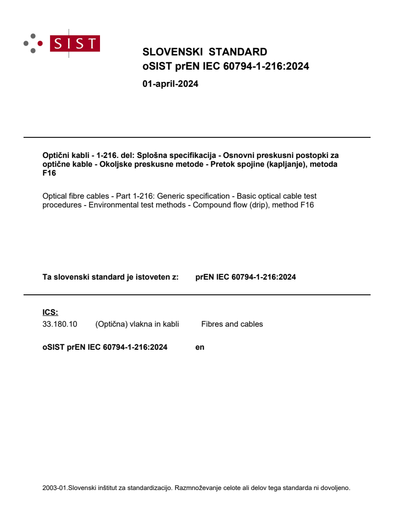 prEN IEC 60794-1-216:2024