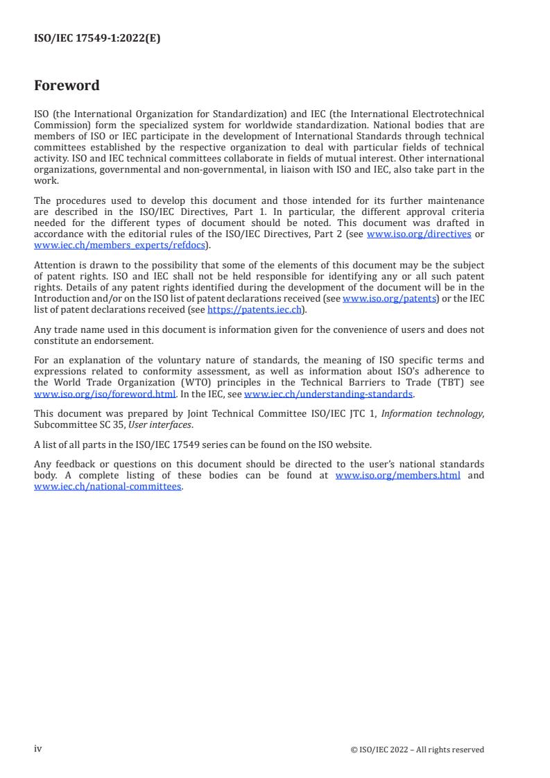 ISO/IEC 17549-1:2022 ISO/IEC 17549-1:2022 - Information technology — User interface requirements and recommendations on menu navigation — Part 1: Framework
Released:5/13/2022 - Page 4 preview