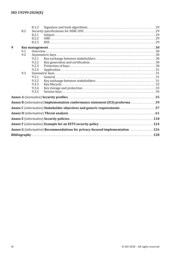 ISO 19299:2020 ISO 19299:2020 - Electronic fee collection -- Security framework - Page 4 preview