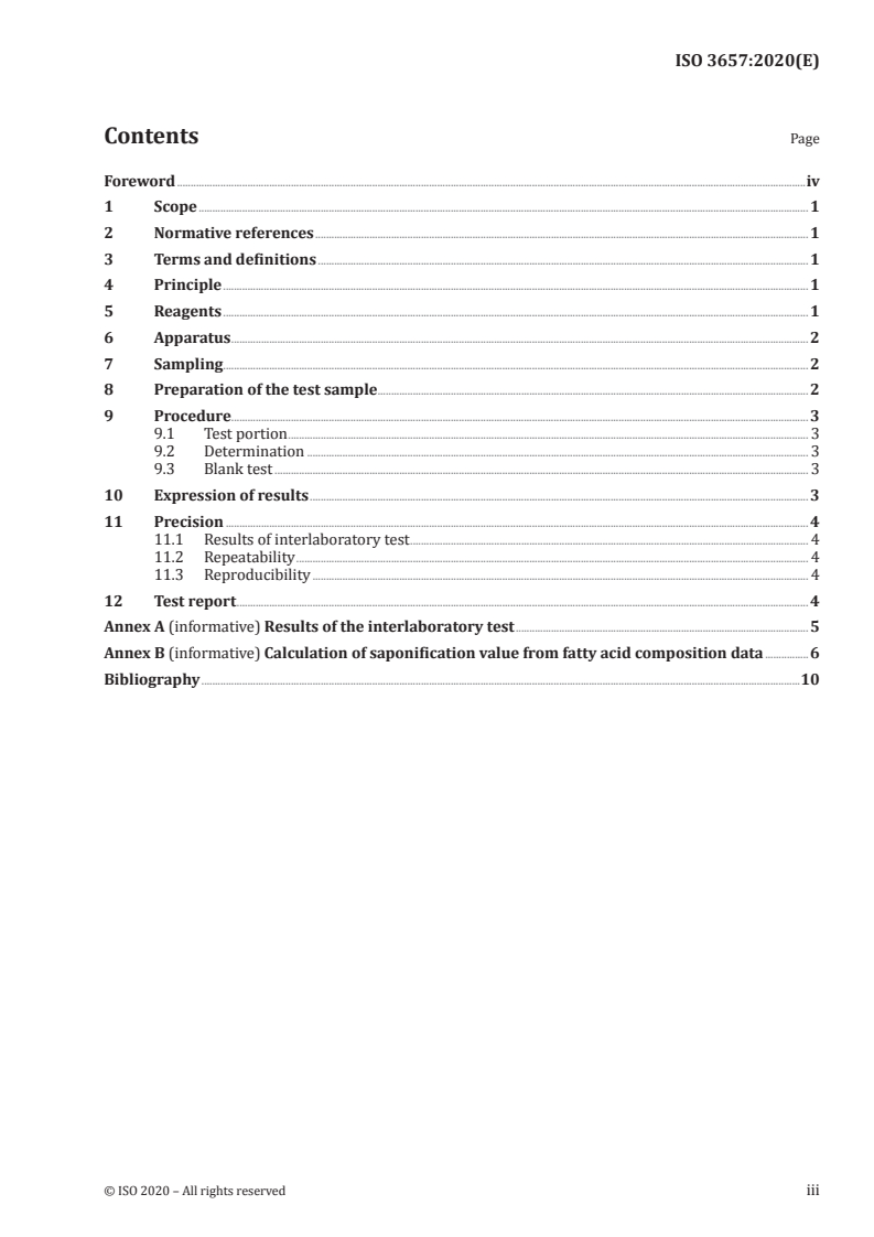 ISO 3657:2020 - Animal and vegetable fats and oils — Determination of saponification value
Released:4/17/2020