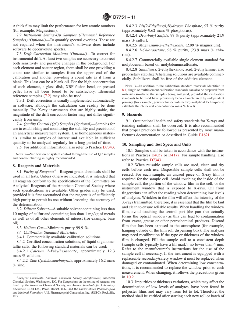 ASTM D7751-11 - Standard Test Method for Determination of Additive Elements in Lubricating Oils by EDXRF Analysis