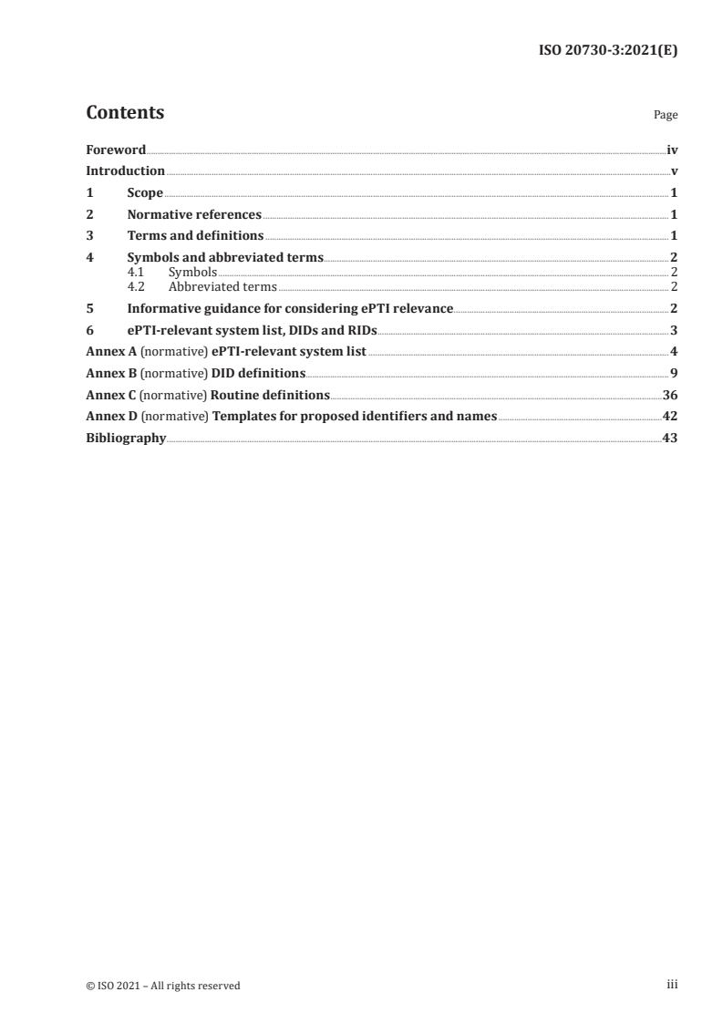 ISO 20730-3:2021 - Road vehicles — Vehicle interface for electronic Periodic Technical Inspection (ePTI) — Part 3: Data definitions
Released:10/11/2021