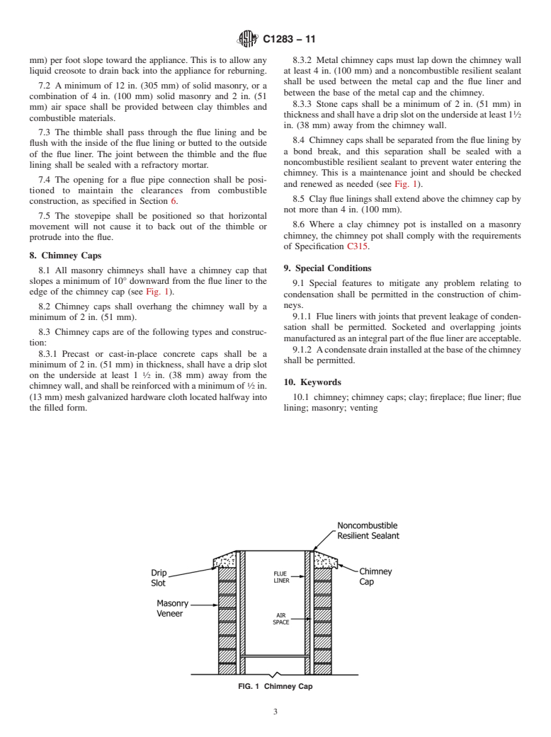 ASTM C1283-11 - Standard Practice for Installing Clay Flue Lining