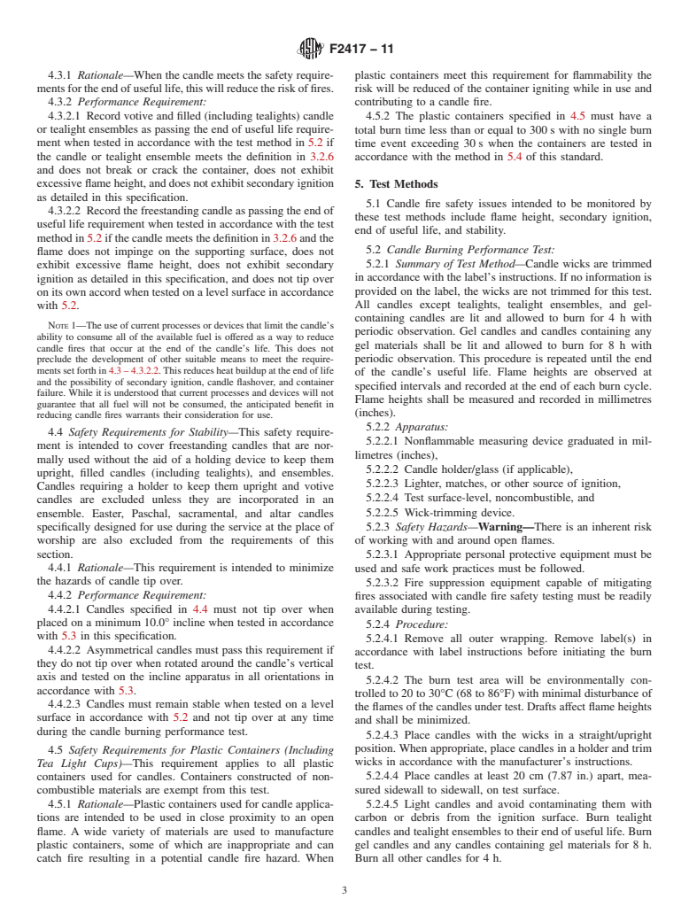 ASTM F2417-11 - Standard Specification for Fire Safety for Candles