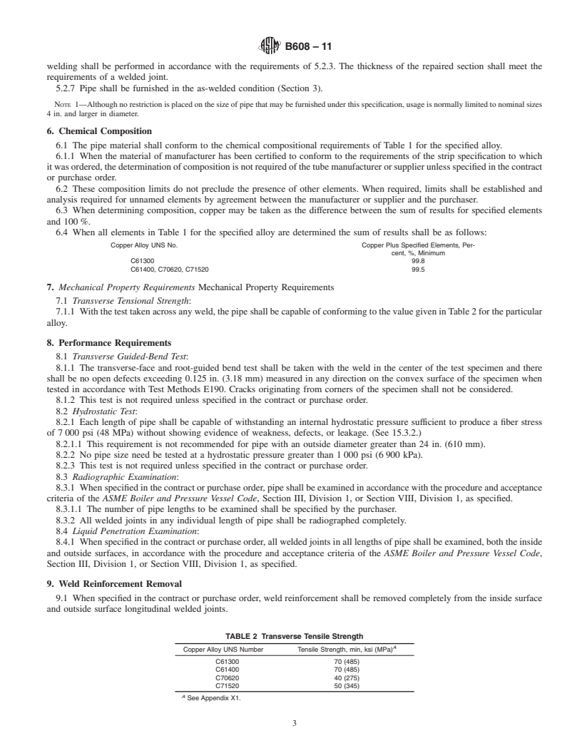 REDLINE ASTM B608-11 - Standard Specification for Welded Copper-Alloy Pipe