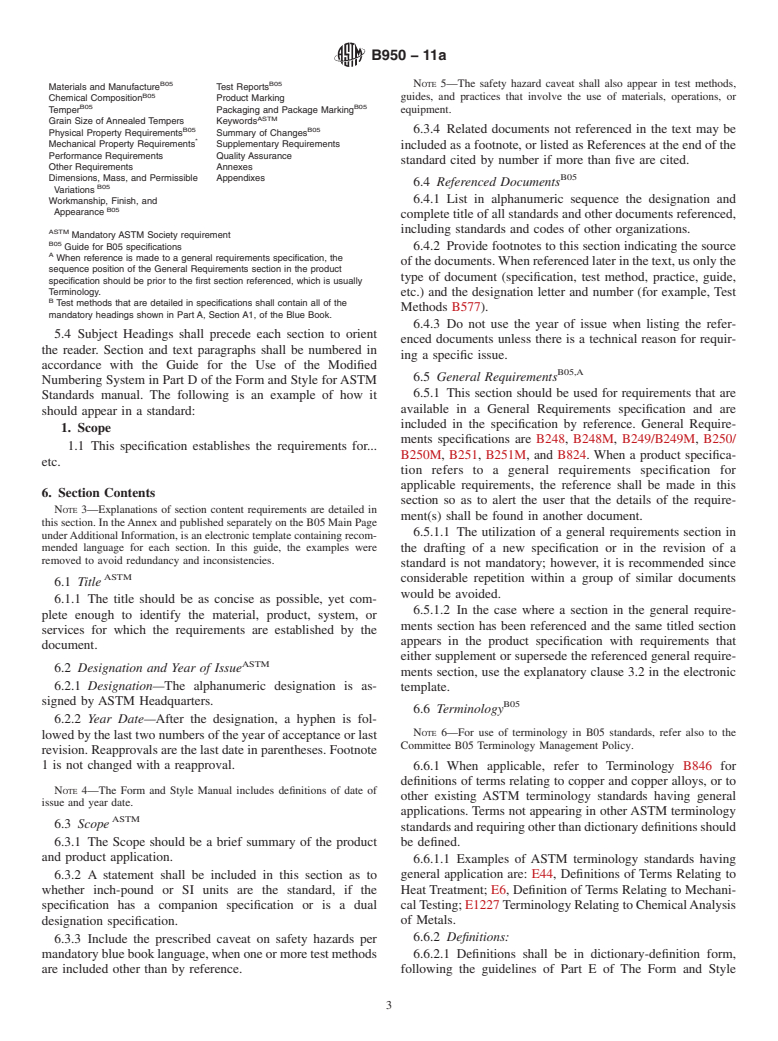 ASTM B950-11a - Standard Guide for Editorial Procedures and Form of Product Specifications for Copper and Copper Alloys