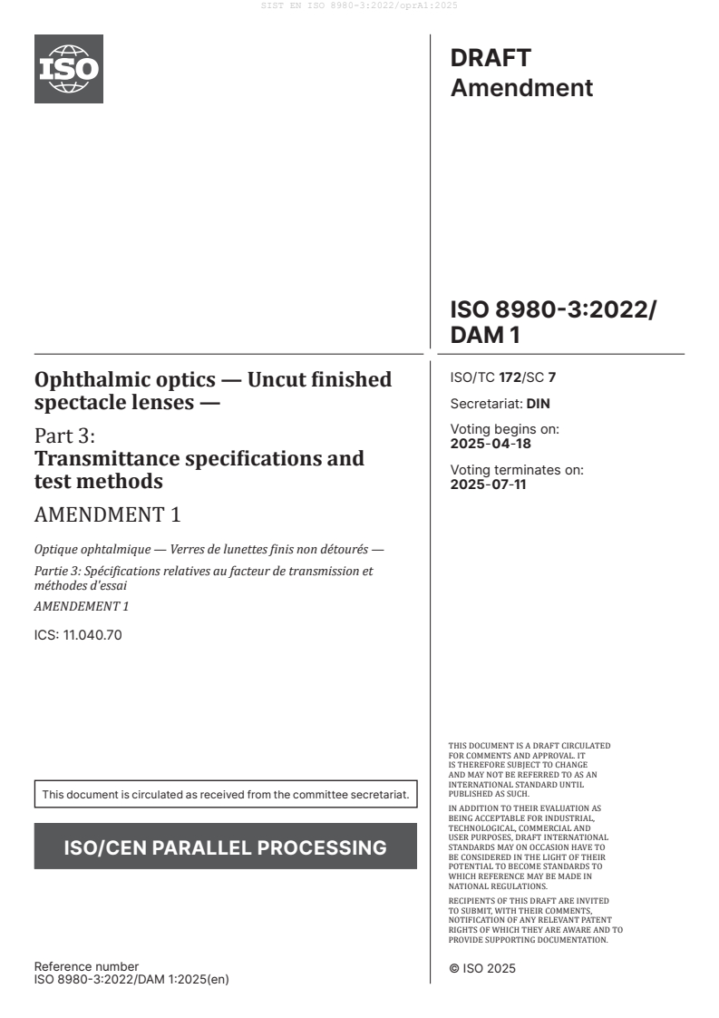 EN ISO 8980-3:2022/oprA1:2025